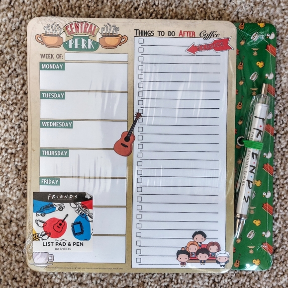 Official Friends TV Series Bundle - Glassware Set, Mug, List Pad, and Pen - Picture 4 of 4